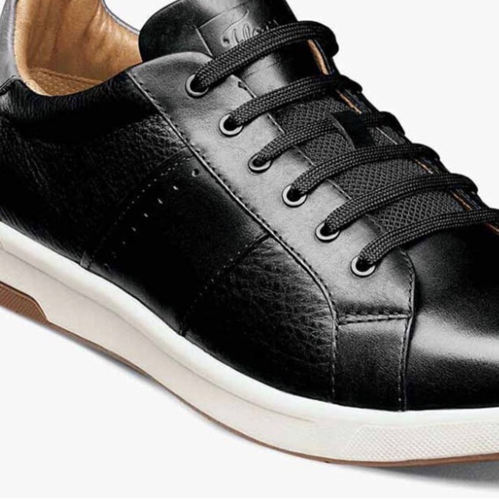 FLORSHEIM Men's Black Leather Sneakers NWOB